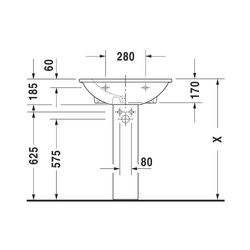 Duravit Waschtisch Darling New 550x650x185mm wandh. Weiß Hochglanz, Halbrund, Wond... DURAVIT-26216500001 4021534606243 (Abb. 1)