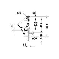 Duravit DuraStyle Urinal 340x300x560mm Weiß Hochglanz WonderGliss, geschlossen, Ab... DURAVIT-28043000001 4021534863806 (Abb. 1)