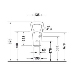Duravit DuraStyle Elektronisches Urinal 340x300x580mm, Weiß Hochglanz, WonderGliss... DURAVIT-28043100931 4021534923395 (Abb. 1)