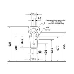 Duravit DuraStyle Elektronisches Urinal 340x300x580mm, Weiß Hochglanz, WonderGliss... DURAVIT-28043100931 4021534923395 (Abb. 1)