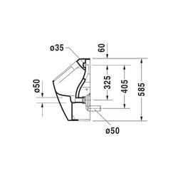 Duravit ME by Starck Urinal 350x300x585mm Weiß Hochglanz Rimless, Absauger, Zulauf ... DURAVIT-2809300000 4021534993251 (Abb. 1)
