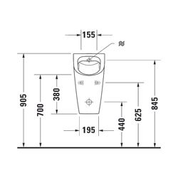 Duravit ME by Starck Urinal 350x300x585mm Weiß Hochglanz Rimless, Absauger, Zulauf ... DURAVIT-2809300000 4021534993251 (Abb. 1)