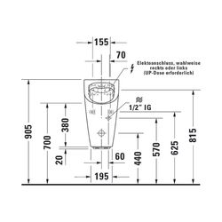 Duravit ME by Starck Elektronisches Urinal 350x300x605mm, Weiß Hochglanz, Batterie,... DURAVIT-2809310000 4053424052373 (Abb. 1)