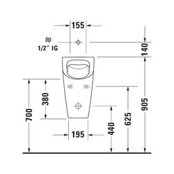 Duravit ME by Starck Urinal 350x300x585mm Weiß Hochglanz Rimless, Absauger, senkrec... DURAVIT-2815300000 4053424056173 (Abb. 1)
