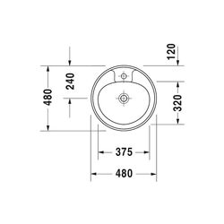 Duravit Design Classics Einbauwaschtisch 480x480x185mm, Weiß Hochglanz, mit HLB/Übe... DURAVIT-5220480000 4021534138966 (Abb. 1)