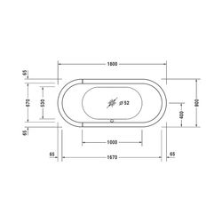 Duravit Starck Wannen Badewanne 520x800x1800mm, 170l, Weiß glänzend, Oval, Ein... DURAVIT-700009000000000 4021534255014 (Abb. 1)