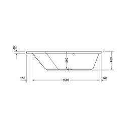Duravit Paiova Badewanne 5 460x1400x1900mm, 267l, Weiß glänzend, Fünfeck, Ecke... DURAVIT-700392000000000 4021534992667 (Abb. 1)