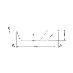 Duravit Paiova Badewanne 5 460x1400x1900mm, 267l, Weiß glänzend, Fünfeck, Ecke... DURAVIT-700393000000000 4021534992674 (Abb. 1)