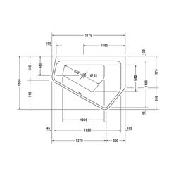 Duravit Paiova Badewanne 5 460x1300x1770mm, 205l, Weiß glänzend, Fünfeck, Ecke... DURAVIT-700395000000000 4021534992728 (Abb. 1)