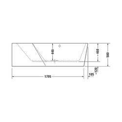 Duravit Paiova Badewanne 5 460x1400x1900mm, 267l, Weiß glänzend, Fünfeck, Ecke... DURAVIT-700396000000000 4021534992735 (Abb. 1)