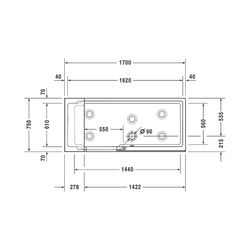 Duravit Shower and Bath Badewanne510x750x1700mm, 285l, Mattweiß, Rechteckig, N... DURAVIT-700455000000000 4053424917504 (Abb. 1)