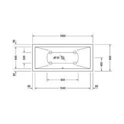 Duravit DuraSquare Badewanne 485x800x1800mm, 170l, Mattweiß, Rechteckig, Einba... DURAVIT-700426000000000 4053424179810 (Abb. 1)