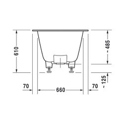 Duravit DuraSquare Badewanne 485x800x1800mm, 170l, Mattweiß, Rechteckig, Einba... DURAVIT-700426000000000 4053424179810 (Abb. 1)