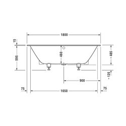 Duravit DuraSquare Badewanne 485x800x1800mm, 170l, Mattweiß, Rechteckig, Einba... DURAVIT-700426000000000 4053424179810 (Abb. 1)