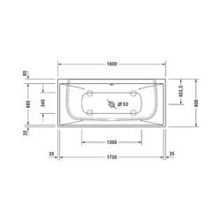 Duravit DuraSquare Badewanne 485x800x1800mm, 195l, Mattweiß, Rechteckig, Vorwa... DURAVIT-700429000000000 4053424179926 (Abb. 1)