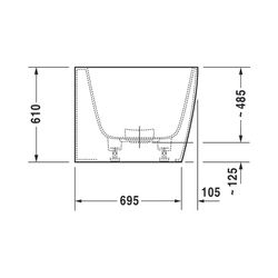 Duravit DuraSquare Badewanne 485x800x1800mm, 195l, Mattweiß, Rechteckig, Vorwa... DURAVIT-700429000000000 4053424179926 (Abb. 1)