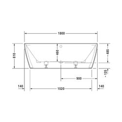 Duravit DuraSquare Badewanne 485x800x1800mm, 195l, Mattweiß, Rechteckig, Vorwa... DURAVIT-700429000000000 4053424179926 (Abb. 1)