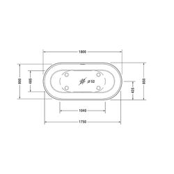 Duravit Luv Badewanne 615x850x1800mm, 252l, Mattweiß, Oval, Freistehend, 2 Rüc... DURAVIT-700434000000000 4053424180199 (Abb. 1)