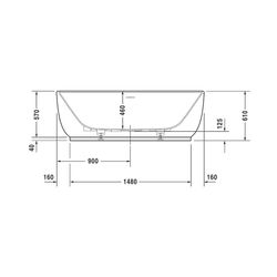 Duravit Luv Badewanne 615x850x1800mm, 252l, Mattweiß, Oval, Freistehend, 2 Rüc... DURAVIT-700434000000000 4053424180199 (Abb. 1)