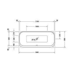 Duravit Happy D.2 Plus Badewanne 480x800x1800mm, 170l, Weiß, Rechteckig, Freis... DURAVIT-700453800000000 4053424727844 (Abb. 1)