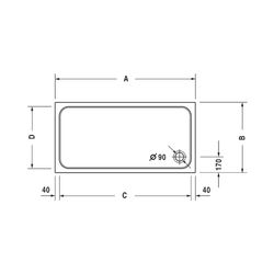 Duravit D-Code Duschwanne 750x1100x85mm, Rechteckig, Weiß glänzend, aus Sanitä... DURAVIT-720097000000000 4021534822803 (Abb. 1)