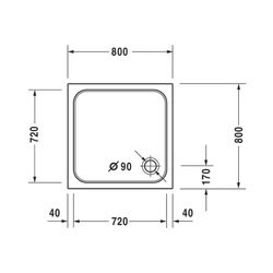 Duravit D-Code Duschwanne 800x800x85mm, Quadratisch, Weiß glänzend, aus Sanitä... DURAVIT-720101000000000 4021534823947 (Abb. 1)