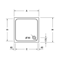 Duravit D-Code Duschwanne 800x800x85mm, Quadratisch, Weiß glänzend, aus Sanitä... DURAVIT-720101000000000 4021534823947 (Abb. 1)