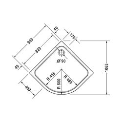 Duravit D-Code Duschwanne 900x900x85mm, Viertelkreis, Weiß glänzend, aus Sanit... DURAVIT-720108000000000 4021534824227 (Abb. 1)