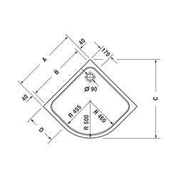 Duravit D-Code Duschwanne 900x900x85mm, Viertelkreis, Weiß glänzend, aus Sanit... DURAVIT-720108000000000 4021534824227 (Abb. 1)