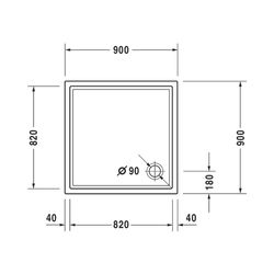 Duravit Starck Slimline Duschwanne 900x900x45mm, Quadratisch, Weiß glänzend, a... DURAVIT-720115000000000 4021534884528 (Abb. 1)