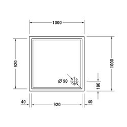 Duravit Starck Slimline Duschwanne 1000x1000x50mm, Quadratisch, Weiß glänzend,... DURAVIT-720116000000000 4021534887420 (Abb. 1)