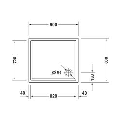 Duravit Starck Slimline Duschwanne 800x900x45mm, Rechteckig, Weiß glänzend, au... DURAVIT-720118000000000 4021534889035 (Abb. 1)