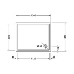 Duravit Starck Slimline Duschwanne 1000x1200x55mm, Rechteckig, Weiß glänzend, ... DURAVIT-720123000000001 4021534892417 (Abb. 1)