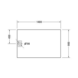 Duravit Stonetto Duschwanne Halbeinbau Bodenbündig, 900x1400x50mm, Rechteckig,... DURAVIT-720150180000000 4053424509020 (Abb. 1)