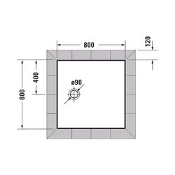 Duravit Tempano Duschwanne Halbeinbau Bodenbündig 800x800x40mm, Quadratisch, W... DURAVIT-720187000000000 4053424675190 (Abb. 1)