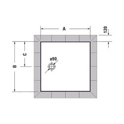 Duravit Tempano Duschwanne Halbeinbau Bodenbündig 800x800x40mm, Quadratisch, W... DURAVIT-720187000000000 4053424675190 (Abb. 1)