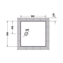 Duravit Tempano Duschwanne Halbeinbau Bodenbündig 900x900x40mm, Quadratisch, W... DURAVIT-720188000000000 4053424675206 (Abb. 1)
