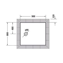 Duravit Tempano Duschwanne Halbeinbau Bodenbündig 800x900x40mm, Rechteckig, We... DURAVIT-720192000000000 4053424675244 (Abb. 1)