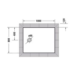 Duravit Tempano Duschwanne Halbeinbau Bodenbündig 800x1000x40mm, Rechteckig, W... DURAVIT-720194000000000 4053424675268 (Abb. 1)