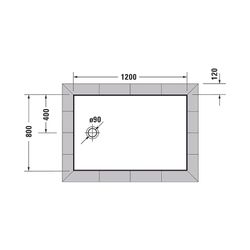 Duravit Tempano Duschwanne Halbeinbau Bodenbündig 800x1200x45mm, Quadratisch, ... DURAVIT-720197000000001 4053424893792 (Abb. 1)