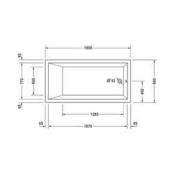 Duravit Starck Wannen Whirlwanne Rechteckig, Einbau, 900x1800x485mm Combi-Syst... DURAVIT-760050000CP1000 4053424066950 (Abb. 1)