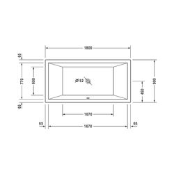 Duravit Starck Wannen Whirlwanne Rechteckig, Einbau, 900x1800x485mm Combi-Syst... DURAVIT-760052000CP1000 4053424067001 (Abb. 1)