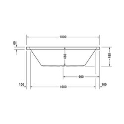 Duravit Starck Wannen Whirlwanne Rechteckig, Einbau, 900x1800x485mm Combi-Syst... DURAVIT-760052000CP1000 4053424067001 (Abb. 1)