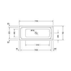 Duravit D-Code Whirlwanne Rechteckig, Einbau, 700x1700x420mm, Jet Project, 1 R... DURAVIT-760097000JP1000 4053424066080 (Abb. 1)