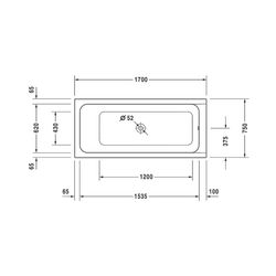 Duravit D-Code Whirlwanne Rechteckig, Einbau, 750x1700x420mm, Jet Project, 1 R... DURAVIT-760099000JP1000 4053424066103 (Abb. 1)