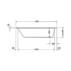 Duravit D-Code Whirlwanne Rechteckig, Einbau, 750x1700x420mm, Jet Project, 1 R... DURAVIT-760100000JP1000 4053424066110 (Abb. 1)