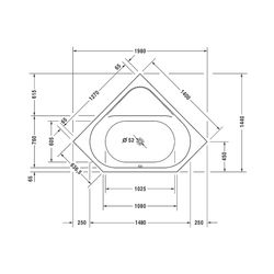 Duravit D-Code Whirlwanne Fünfeck, Einbau, 1400x1400x420mm, Jet Project, 2 Rüc... DURAVIT-760137000JP1000 4053424066134 (Abb. 1)