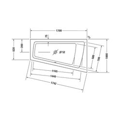 Duravit Paiova Whirlwanne Trapezförmig, Einbau, Ecke R, 1000x1700x485mm, Air-S... DURAVIT-760213000AS0000 4053424452968 (Abb. 1)