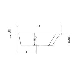 Duravit Paiova Whirlwanne Trapezförmig, Einbau, Ecke R 1300x1700x485mm, Jet-Sy... DURAVIT-760215000JS1000 4053424069715 (Abb. 1)
