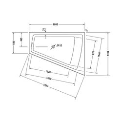Duravit Paiova Whirlwanne Trapezförmig, Ecke R, 1400x1800x480mm, Air-System, 1... DURAVIT-760269000AS0000 4053424453231 (Abb. 1)